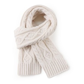 Warm Baby Scarf Winter Boys Girls Neck Warmer Knitted Toddler Neck Scarves (White)
