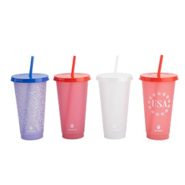 Manna 24oz Color Changing Reusable Cup Set - 4-Piece - USA Limited Edition