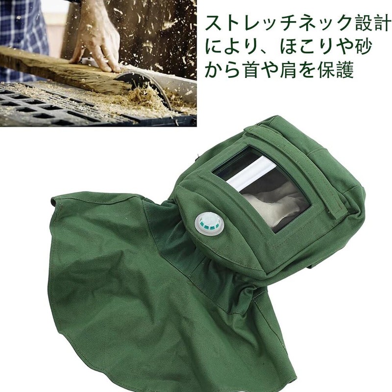 [UOPR] Sandblast Cover, Dustproof/Windproof Canvas Cape Sandblast Protective Mask, Heat