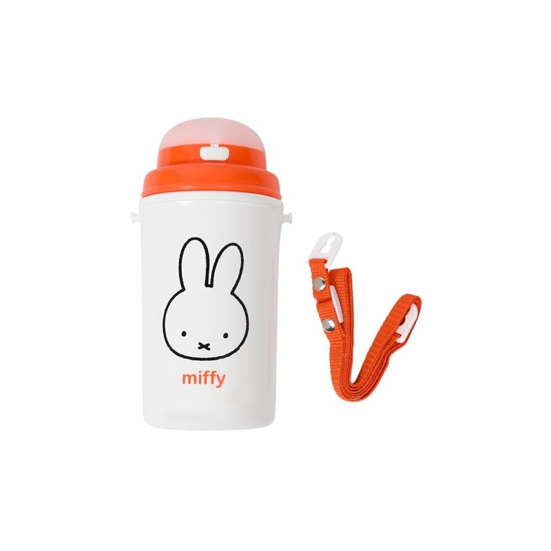 Kutsuwa MF814 Miffy Insulated Bottle with Straw, Kids Lunch Series,