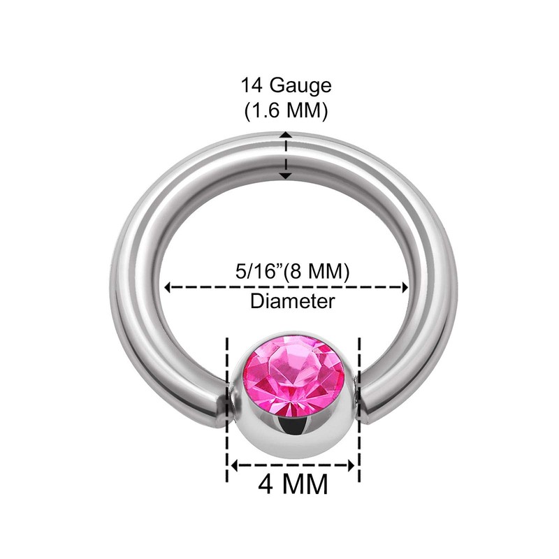 KJM Fashion 2 x Surgical Steel BCR 1.6 mm 14g