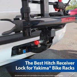PACLOCK's UCS-80A-YK-1 Trailer Hitch Lock, Compatible with Yakima Bike Racks, High Performance 6-Pin Cylinder, Keyed Differently, Silver Anodized Aluminum