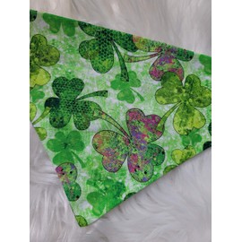 St Patrick's Day Tye Dye Clover Over the Collar Dog Bandana That Slips onto Their Existing Collar Size Extra Small
