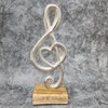 GILDE Treble Clef with Heart on Mongo Wooden Stand Made
