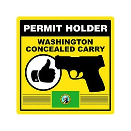 fagraphix Washington Concealed Carry Permit Holder Sticker Self Adhesive Vinyl 2a permited FA Vinyl - 4.00 Wide