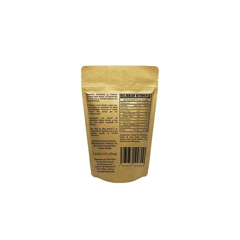 Totopos Keto Botana de Almendra 20 Piezas Horneados (Flamin Hot)