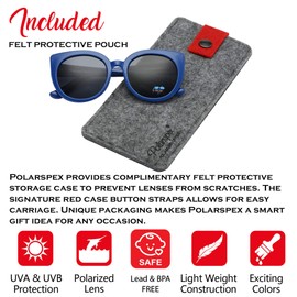 PolarSpex - anteojos de sol polarizadas para niñas de 2 a 8 años, Pete the Cat | Azul | Humo Polarizado, M