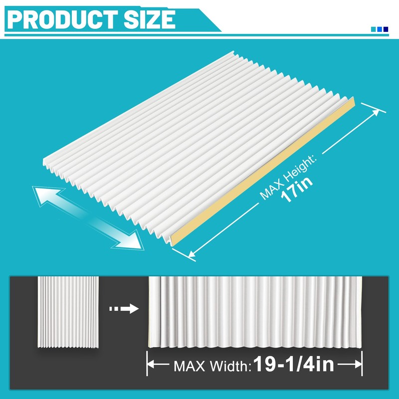 Chiligent Window AC Side Panels, 17" H × 19.25" W