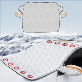 nacyvcos Car Freeze Protection Cover, Windshield, Anti-Freeze Sheet, Car 9 Strong Magnets, Windshield Cover, Universal Use, Light Vehicles, SUV, Quadruple Thick, Snow Protection, Windshield, Water