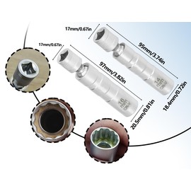 KAPSING Spark Plug Wrench Set, 14 mm/16 mm, Universal Magnet, Rotating Spark Plug Wrench, Thin-Walled Spark Plug Wrench Tool for Car Repair Set