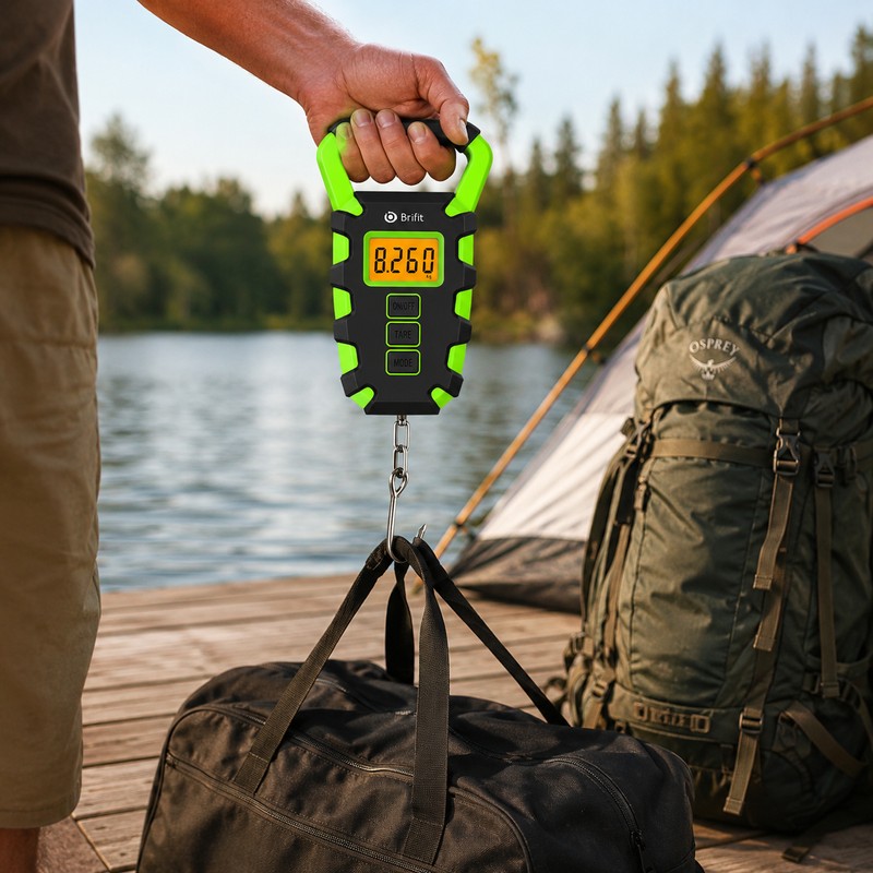 50kg Digital Fishing Scale with Ruler – Portable LCD Hanging
