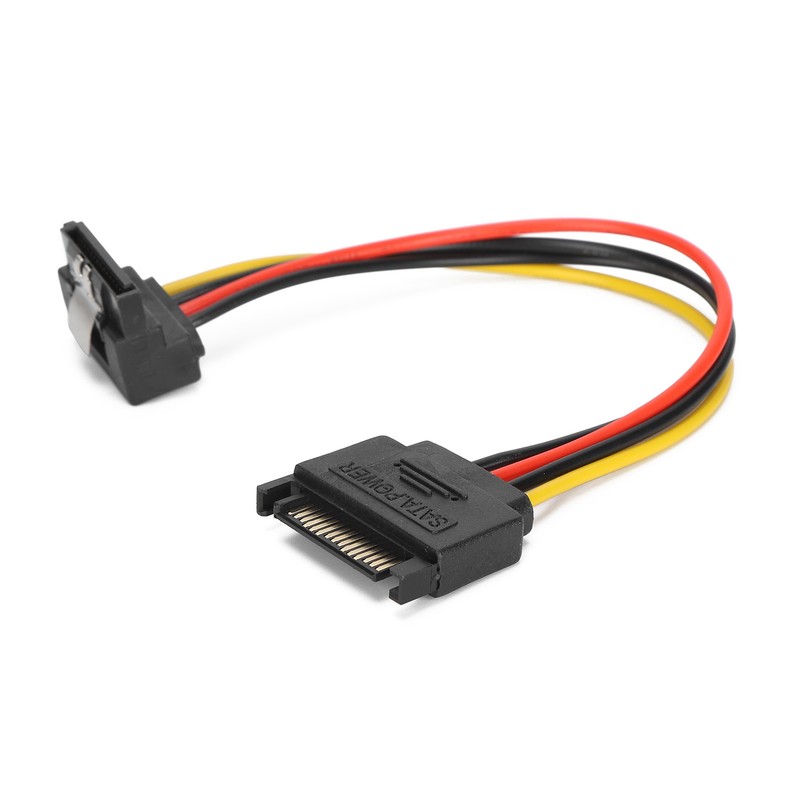 10 Pack SATA Cables 15 Pin 90 Degree Male to
