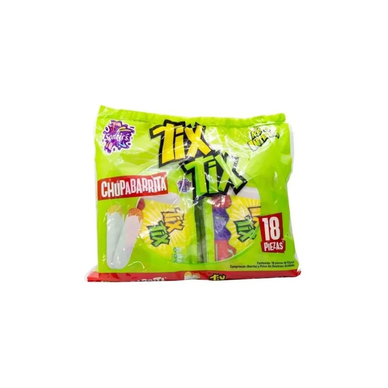 Tix Tix Chupabarrita Sabor Ácido Intenso 18 Pzas 12 Gr