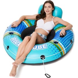 Jasonwell Inflable Flotadores para Alberca - Albercas Grandes Familiares Inflables para Alberca Adultos Lancha Inflable con 2 Portavasos para Adultos 