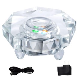 SHANDERBAR Crystal LED Light Base，3D crysta Light Base for Glass Art, Multicolor Color Light Stand for Crystal Display Base - Octagon Base