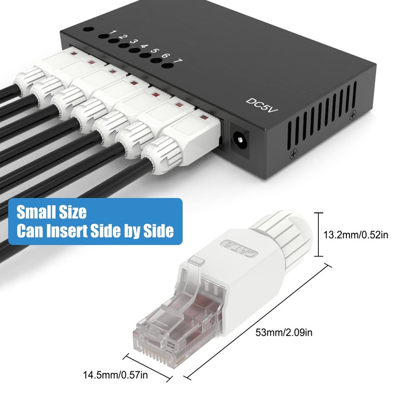 VCELINK Conector RJ45 sin herramientas, enchufe de terminación de campo