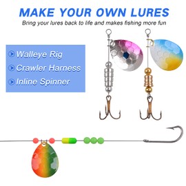 Fishing Colorado Blades Kit,50pcs Hammered Spinner Blades Lure Making Supplies for DIY Inline Spinner Spinnerbaits Walleye Rig Crawler Harness Mixed Colors Fishing Blades