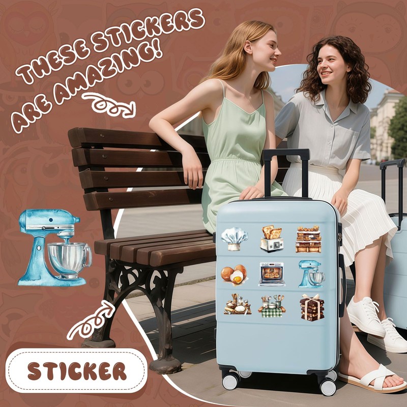 Bubaxuce Funny Baking Stickers 100 Pieces Realistic Transparent Bakery PET