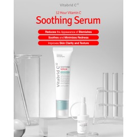 VITABRID C12 12 Hour Vitamin C Soothing Serum for Acne & Blemish-Prone Sensitive Skin - Improves Sebum, Pores and Redness - Peptides, Niacinamide, Madecassoside, 1.01 fl.oz. Powder 0.04oz.