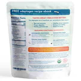 Chocolate Powder with Organic Ashwagandha Root Extract, Cacao Powder, Probiotics & Prebiotic Fiber. Smoothie Mix and Healthy Hot Chocolate. Everyday Bliss with Focus, Calm & Stress Support - 3 Pack