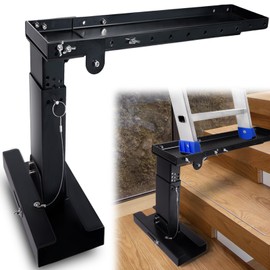 Ladder Leveler Pro, for Extension Ladders and Single, Ladder Leveler for Stairs, Adjustable Length 20 "-29.6" and Height Range 10.5 "-17.7" Heavy Duty Ladders Lifter Stabilizer Platform