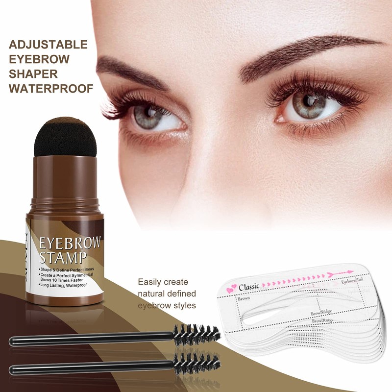 Eyebrow Stamp Stencil Kit - Adjustable Professional Waterproof Long Lasting
