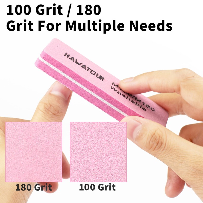 HAWATOUR Nail Files and Buffers, 8 Pieces Manicure Kit for