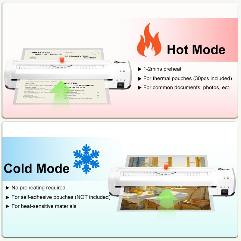 Buyounger Laminator Machine, A3 Laminator Machine with 30 Laminating Sheets,