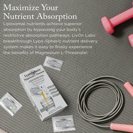 LivOn Laboratories Lypo-Spheric Magnesium L-Threonate - 30 Packets - 77mg Per Packet - Liposome Encapsulated for Maximum Bioavailability - Professionally Formulated - 100% Non-GMO