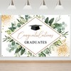 Mocsicka Graduation Backdrop Greenery Leaves Trencher Cap 2025 Graduation Party