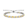 FANCIME Sterling Silver Created Citrine Tennis Bracelet November Birthstone Bolo