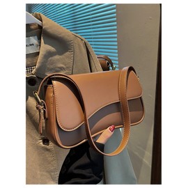 Verdusa Women's Flap Underarm Shoulder Bags PU Leather Crossbody Bag Brown One-Size