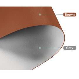 SnowGesh Leather Desk Protector, 1.8mm Thick, Waterproof & Scratch - Resistant Nightstand Cover, for Dining Room, Office, Dresser, Bedside (Brown+Gray, 14x24 Inches)