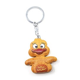 Wooden Keyring - Duck - Comic, brown