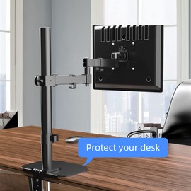 Monitor Mount Reinforcement Plate, Monitor Mount for Glass Desk, Steel Bracket Plate for Thin, Glass and Other Fragile Tabletop, fits Most Monitor Stand Grommet C Clamp Installation Hole Reinforcement