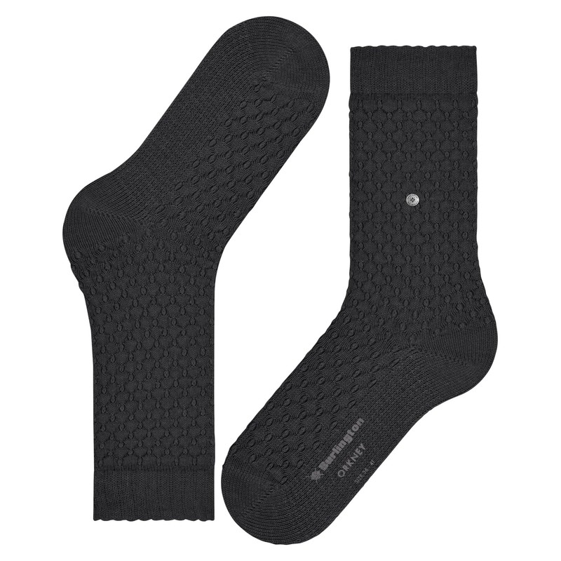 Burlington Orkney Opaque Cotton Socks, Black 3000.