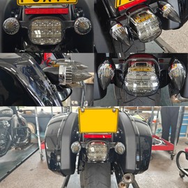 FATECIM 2" Bullet Turn Signal Light Supersonic Replacement Smoke Lenses Covers for Softail Street Road Glide Fat boy Sportster Dyna Deluxe Bikes Snap On repl. OEM# 68973-00 Chrome Bezel