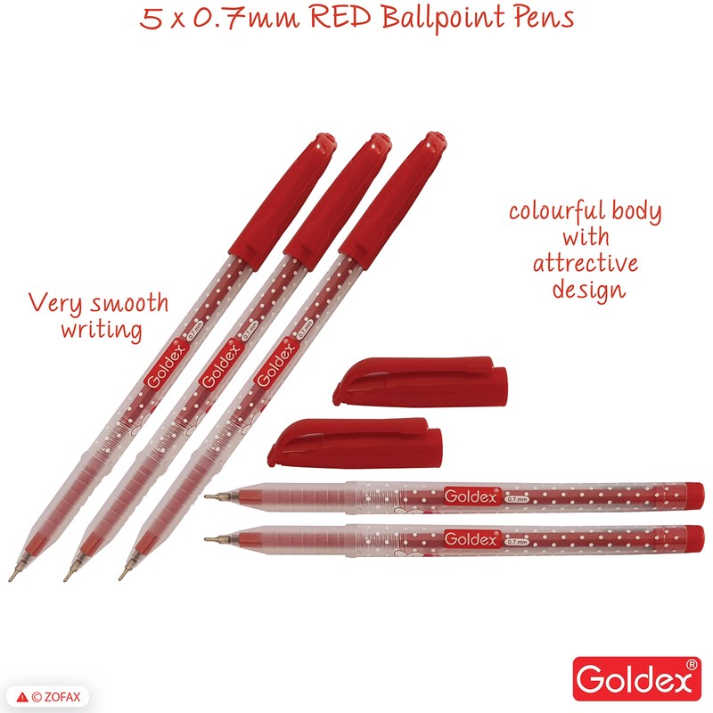 Goldex 5 x 0.7mm Ball Pens Cotton Doll Ball Point
