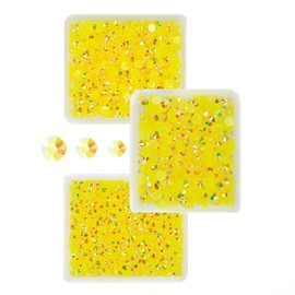qiipii Lemon Yellow AB Resin Rhinestones for Crafting 3mm 4mm 5mm Citrine Flatback Jelly Stones Bulk SS10 SS16 SS20 No-Hotfix Diamonds Gems for Nails Face Eyes Makeup Tumblers Bottles DIY Crafts Shoes