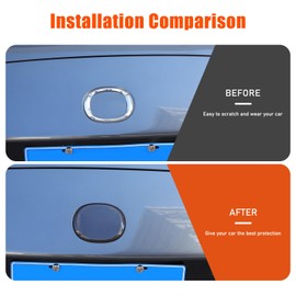 Hudiriy ABS Front Rear Tailgate Emblem Sticker Frame Cover Emblem Decoration Compatible with Mazda MX-5 2016-2025 Exterior Accessories Decor Overlay Oval Emblem Protector Decoration Decal (Style A)