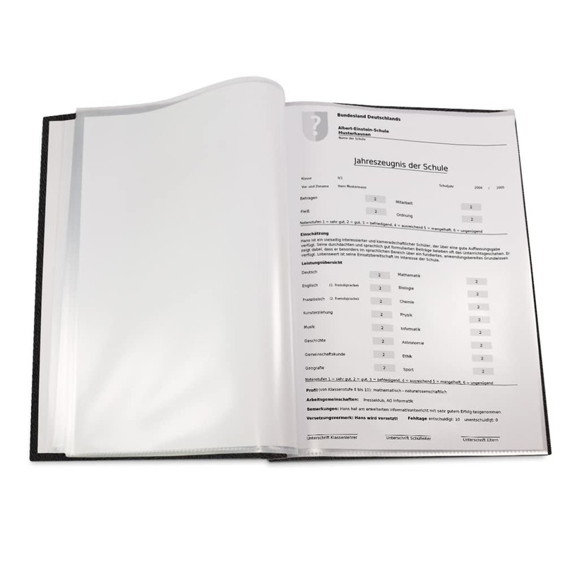 Handmade Certificate Folder with Your Own Name in Black Fur