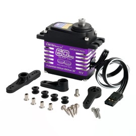 RCmall Digital Servo Motor, 60KG High Torque, 5.0-7.4V Brushless, Metal Gear with Servo Arms (270 Degree)