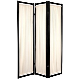 Red Lantern 6 ft. Tall Helsinki Shoji Screen-3 Panel-Black Room Divider