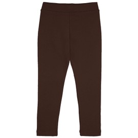 Lilax Girls' Basic Solid Full Length Cotton Soft Leggings (2T, Brown)