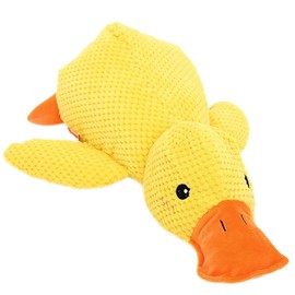 FiveMileBro Anti Stress Ente Für Hunde, Hundespielzeug Ente, Quietschendes Plüschtier, Süßes Beruhigungs Spielzeug für Welpen & Hunde, Interaktives Kuscheltier (25x22cm)