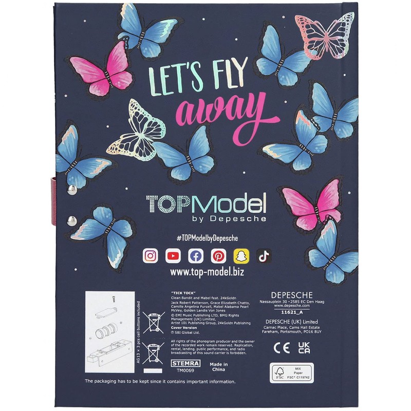 Depesche TOPModel 11621 Diary with Secret Code and Sound, 80