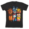 Five Nights at Freddy’s Characters Pins Boy’s Black T-Shirt-L