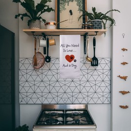 Joyriza All You Need is Love and A Dog – Funny Gifts for Dog Lovers Dog Mom Women Friends, Funny Kitchen Towels Dog Owner Gifts, Dog Lover Housewarming Gift Ideas, Absorbent Waffle Dish Towel