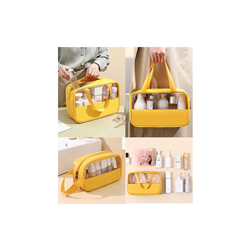 Clear Toiletry Bag 3 pcs, Waterproof Wash Bags Set in