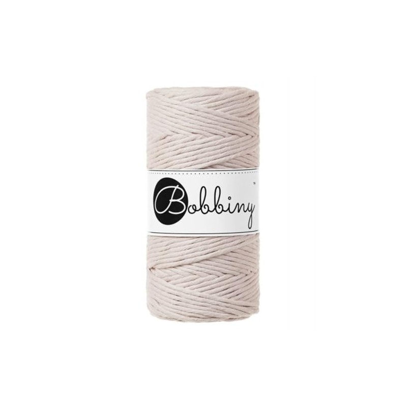 Bobbiny Regular 3mm Single Ply Macrame Cord (Nude) 100m